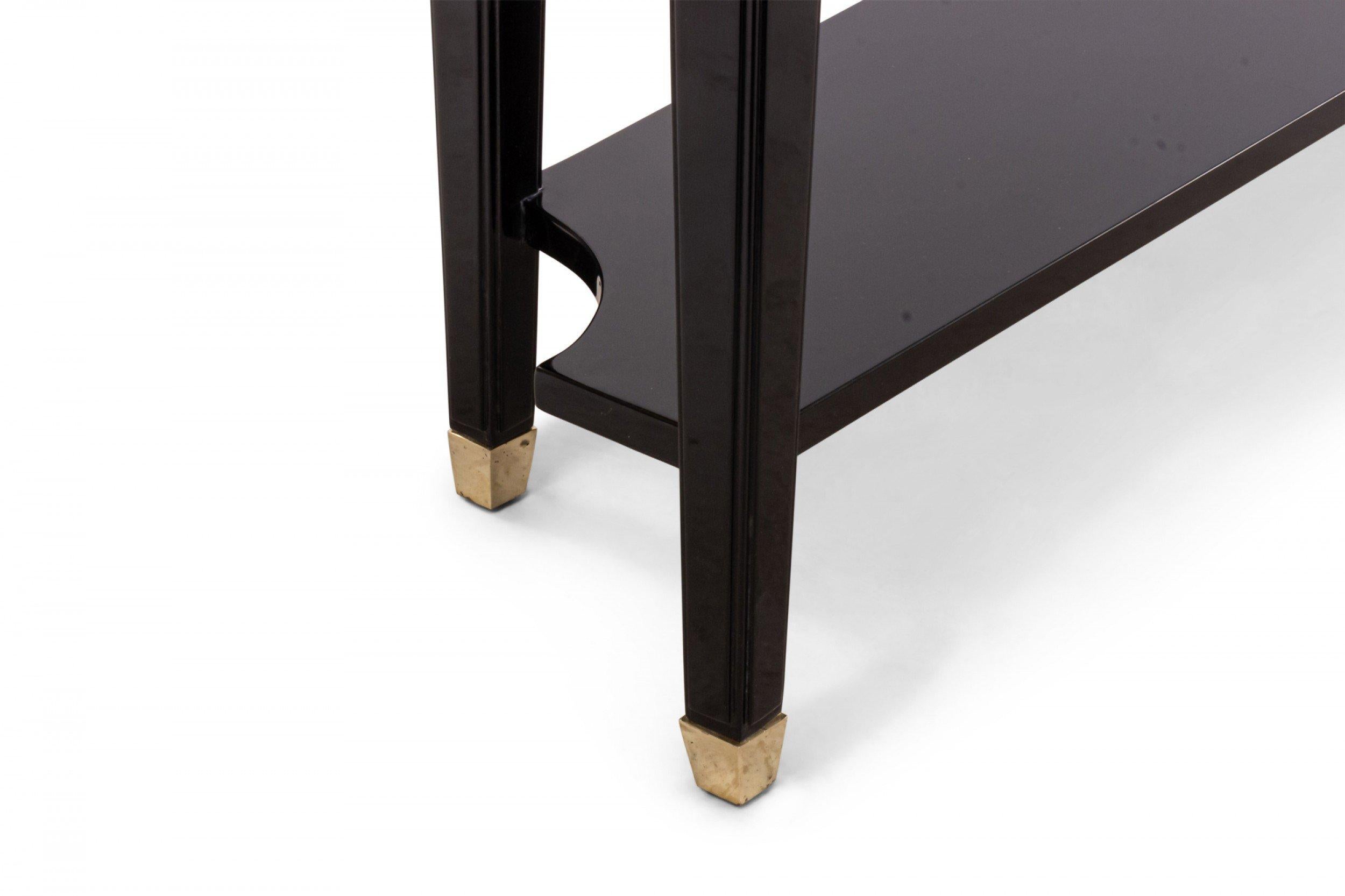 Table console personnalisable en laque noire de style français du milieu du siècle dernier en vente 3