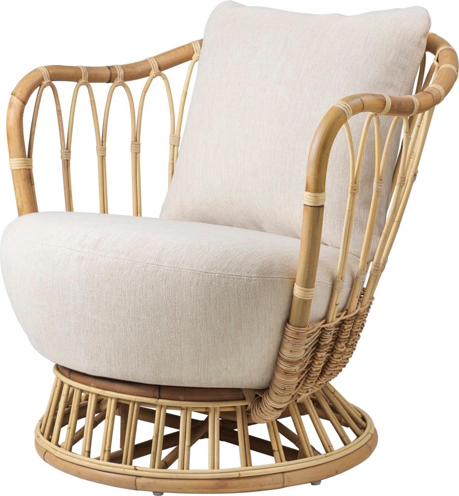 Customizable Gubi Grace Rattan Lounge Chair Designed by Tove Kindt Larsen For Sale 4