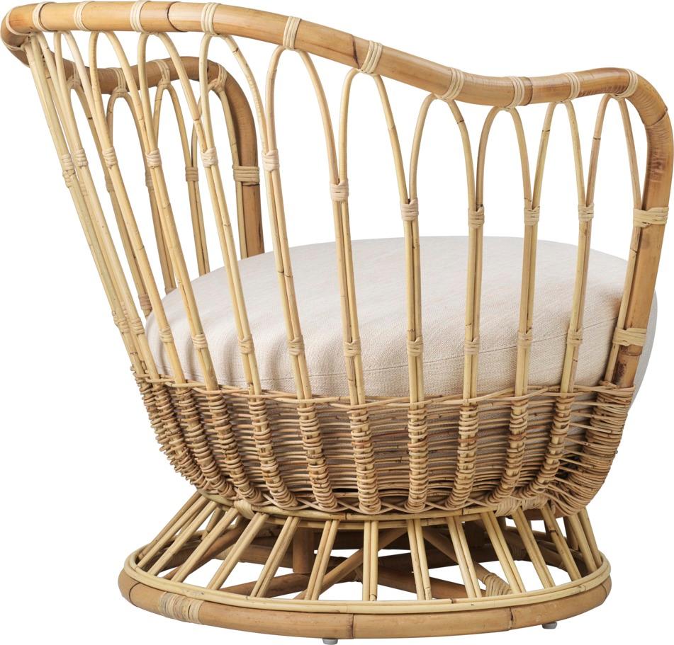 Customizable Gubi Grace Rattan Lounge Chair Designed by Tove Kindt Larsen For Sale 5