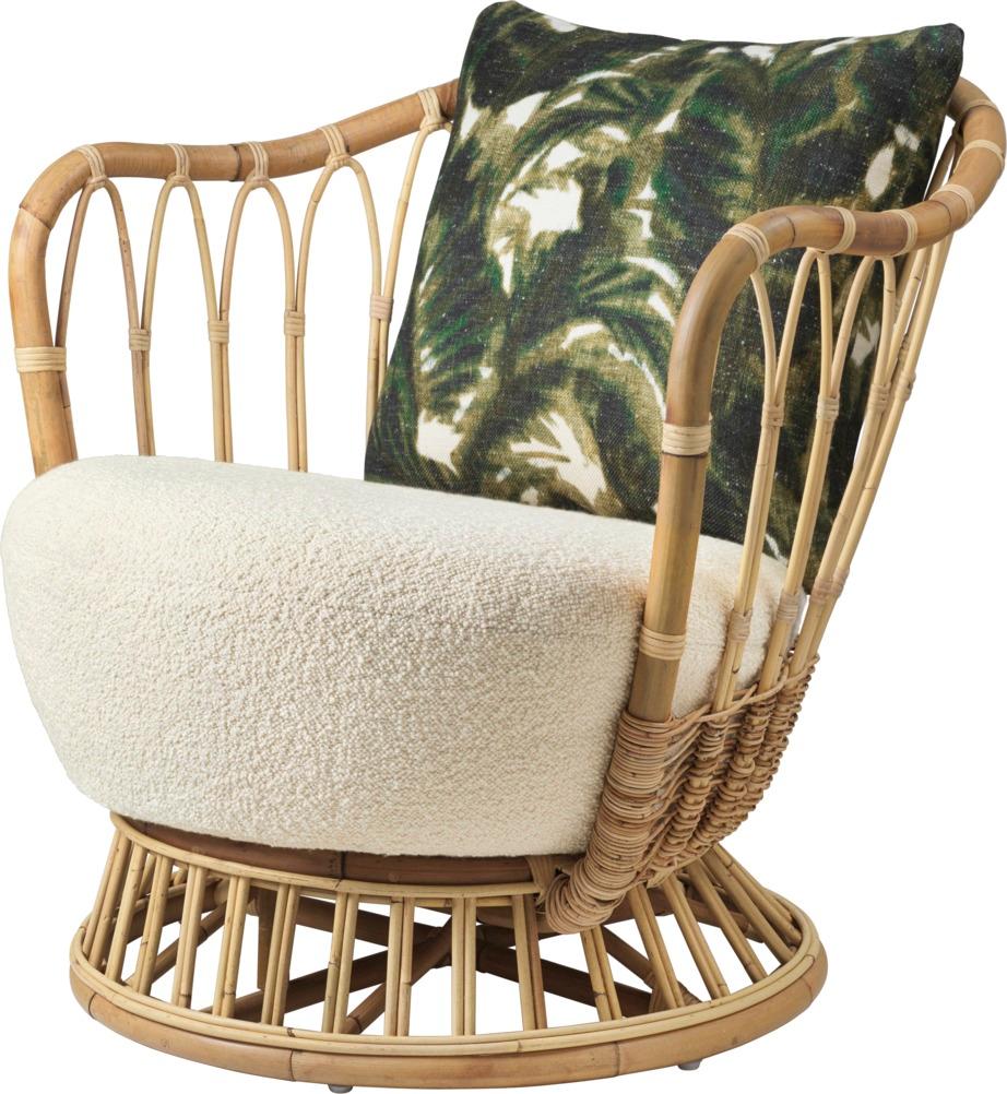 Customizable Gubi Grace Rattan Lounge Chair Designed by Tove Kindt Larsen In New Condition For Sale In New York, NY