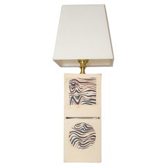 Customizable Hand-Painted Ceramic "Two Squares" Lamp by James Hicks