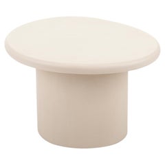 Customizable Handmade Plaster Textured Coffee Table, Organic Round, S1