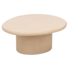 Customizable Handmade Plaster Textured Coffee Table, Organic Round, S2