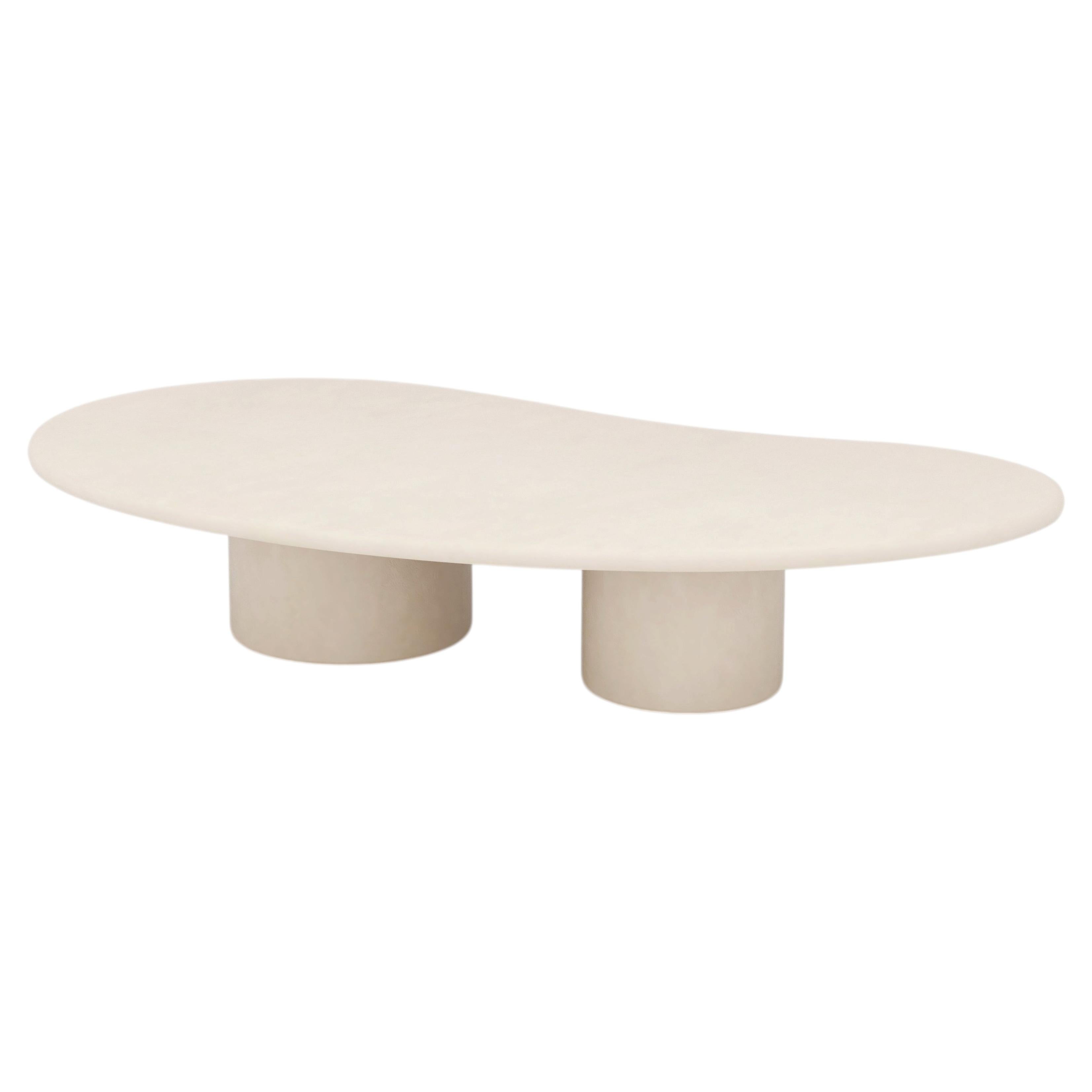 Customizable Handmade Plaster Textured Coffee Table, Organic Shape, A190 For Sale