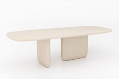 Individuell anpassbarer, handgefertigter Esstisch mit Gipsstruktur, dänisches Oval, DO260