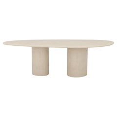 Customizable Handmade Plaster Textured Dining Table, Organic Shape LA260