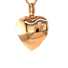 Customizable Heart Polished Pendant Locket Necklace 18k Rose Gold 25 mm x 25 mm