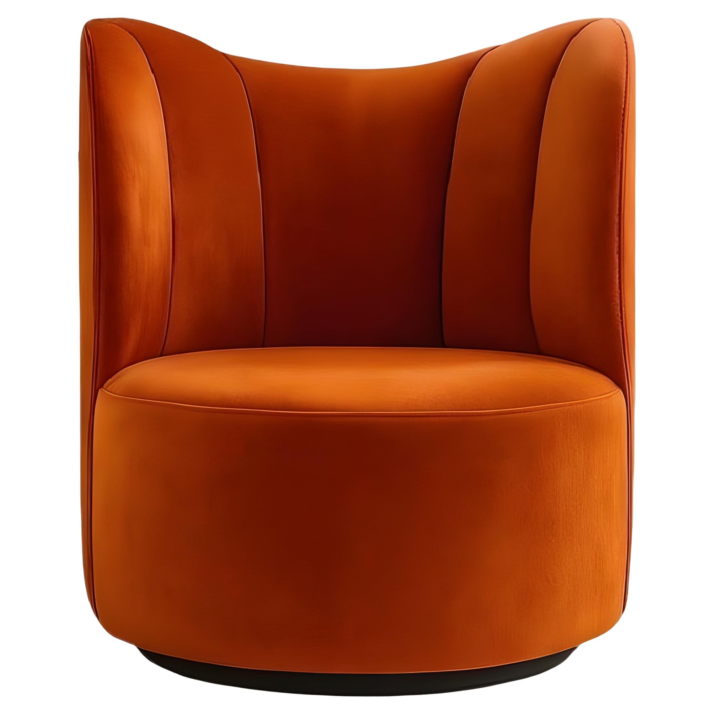 Fauteuil pivotant en velours de style Hollywood Regency personnalisable