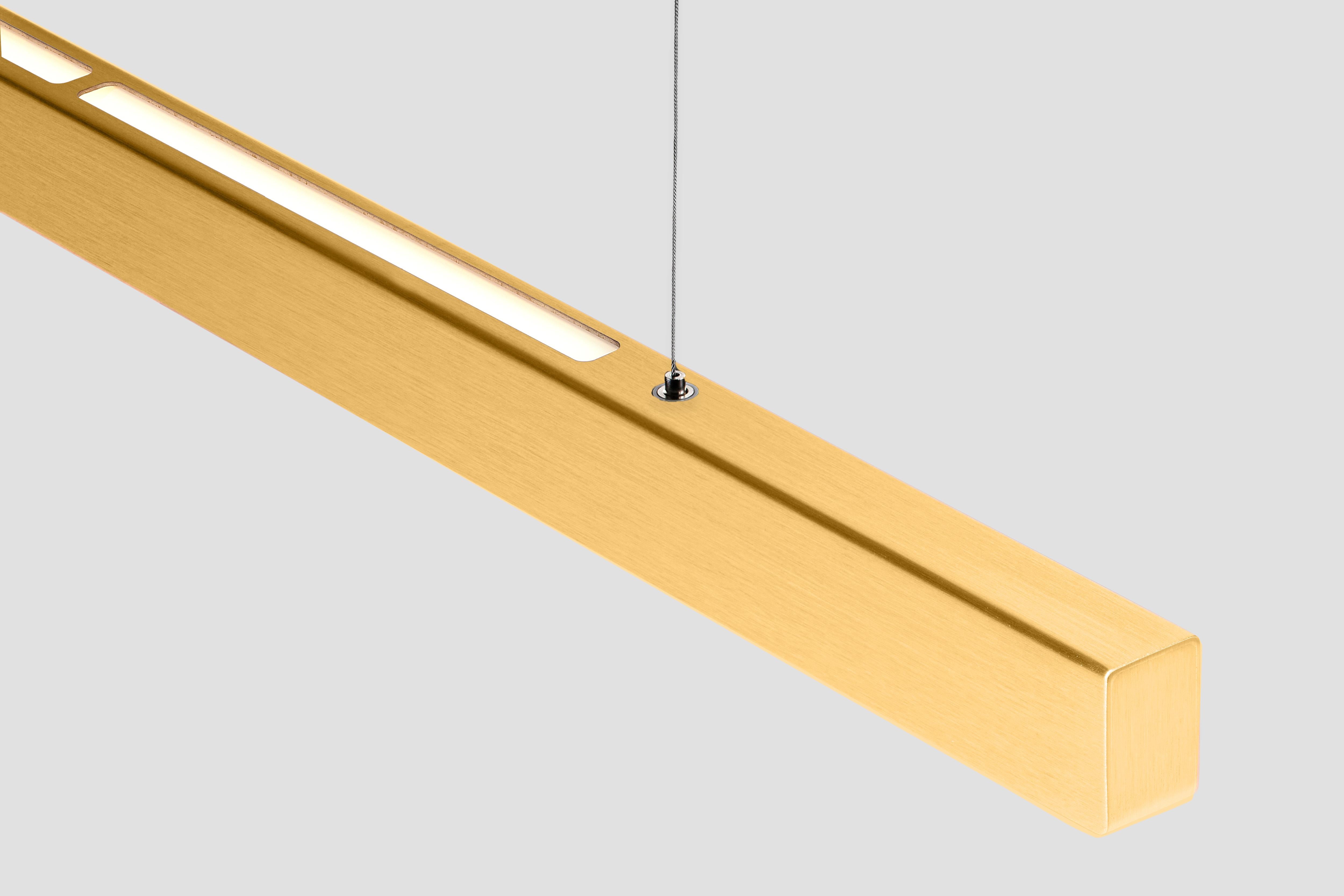 Moderne Lampe suspendue horizontale personnalisable « I-Model Cordless » en laiton brossé, 100 en vente