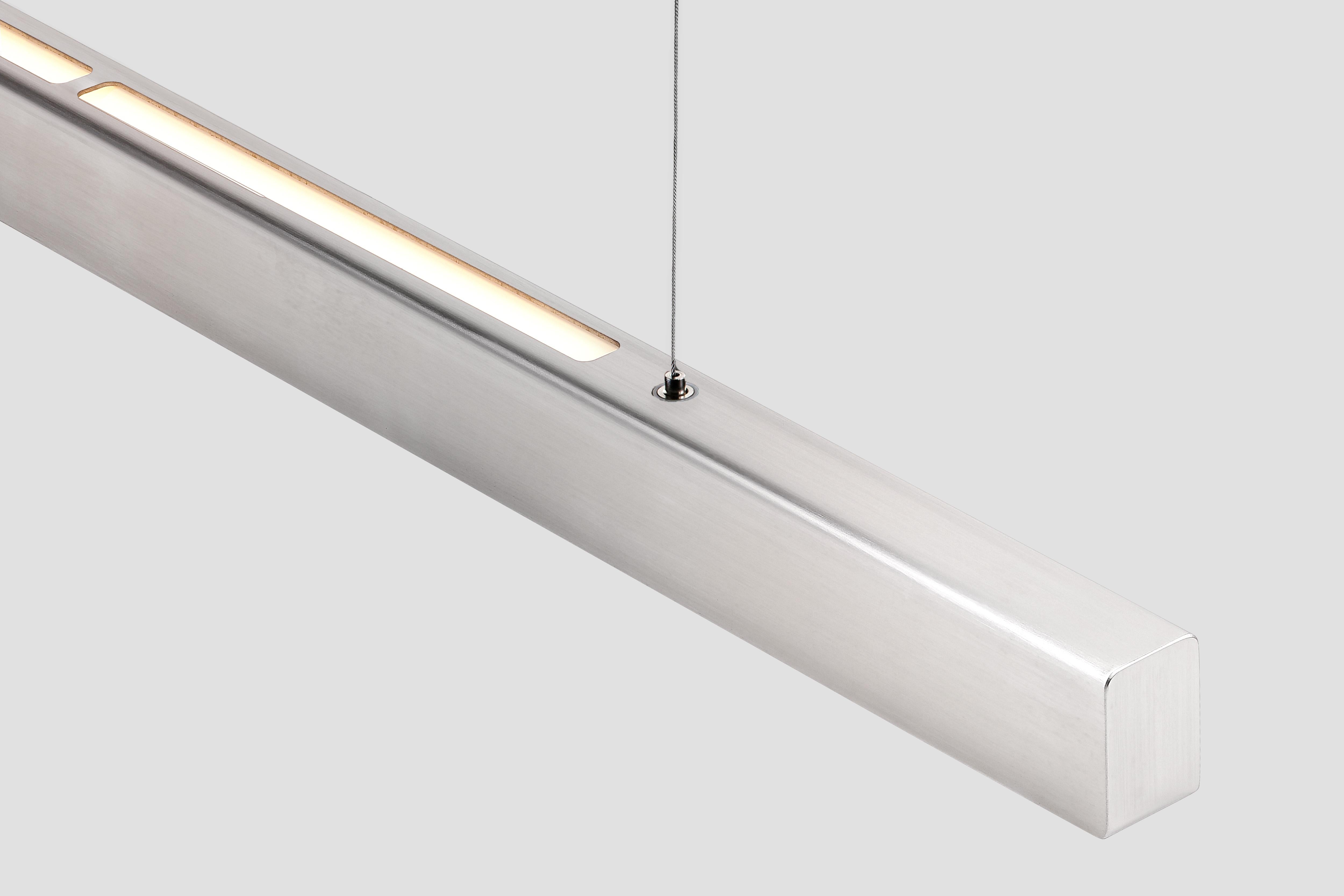 Lámpara Colgante Horizontal Personalizable 'I-Model Cordless' Acero Cepillado, 200 Moderno en venta