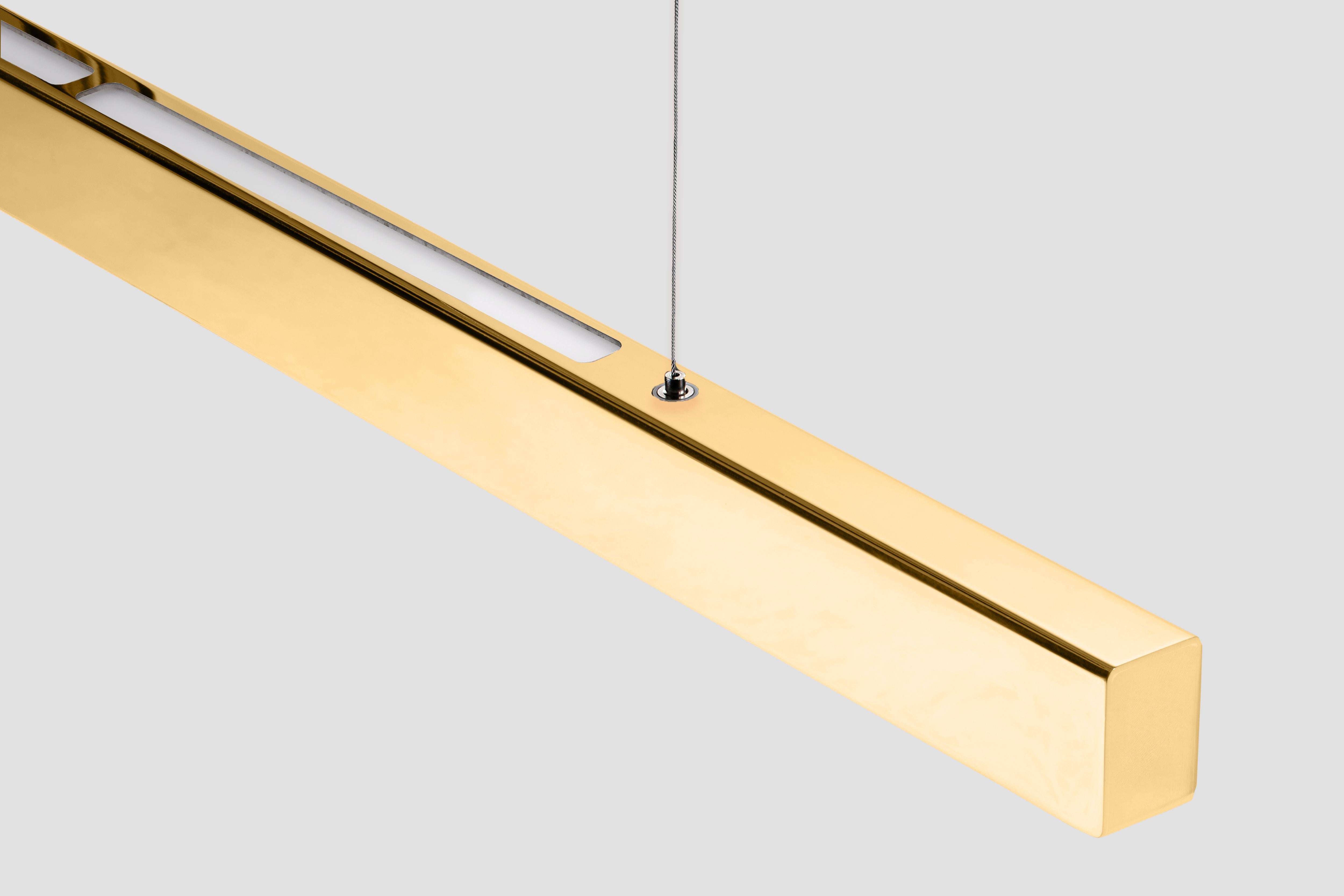 XXI secolo e contemporaneo Lampada a sospensione orizzontale personalizzabile 'I-Model Cordless' in ottone lucido, 200 in vendita