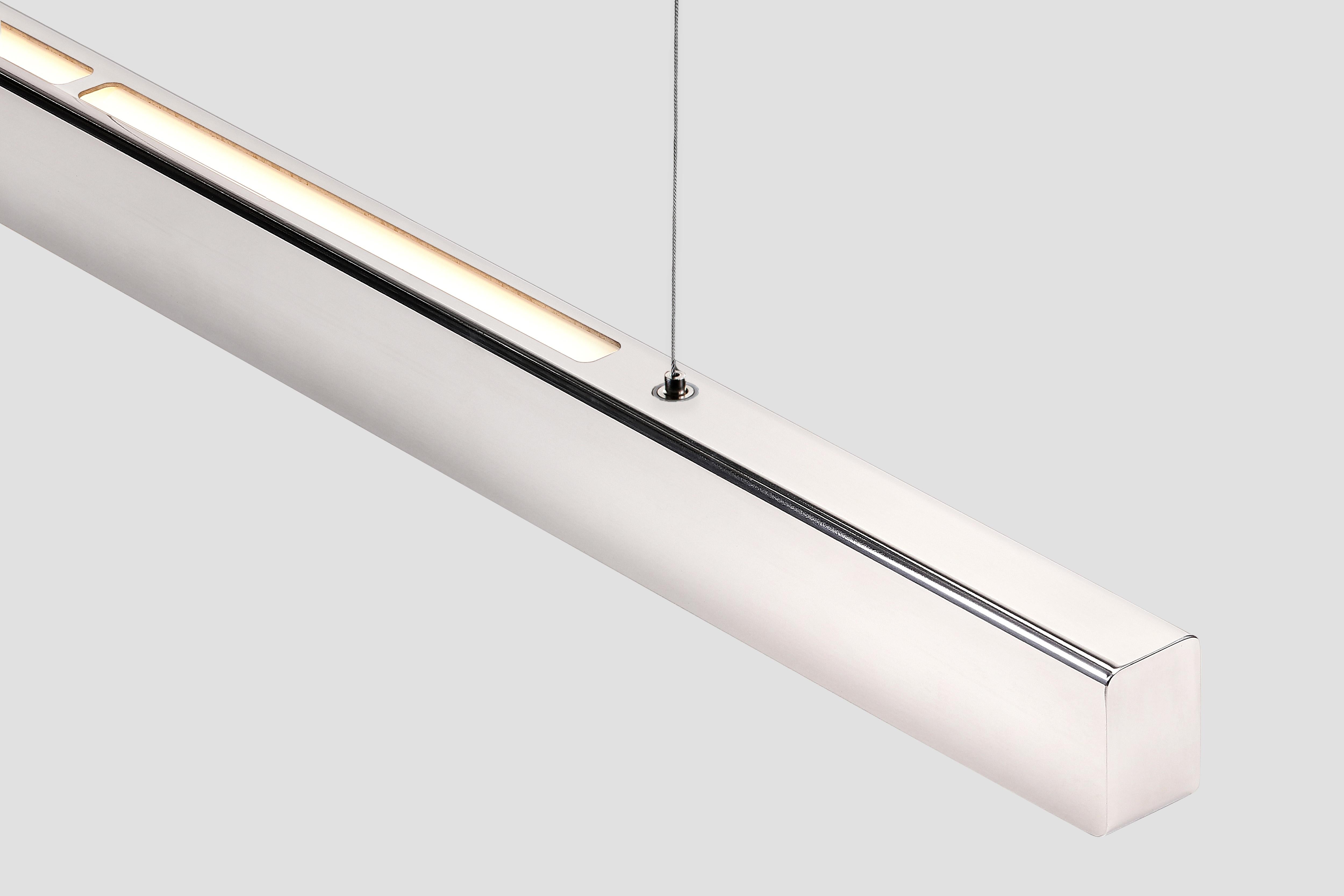 Moderno Lampada a sospensione orizzontale personalizzabile 'I-Model Cordless' in acciaio lucido, 100 in vendita