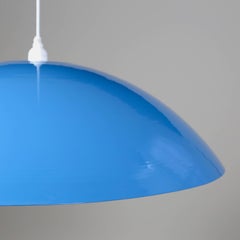 Customizable Huge Industrial Dome Pendant Lamp, Light Blue, Floor Model
