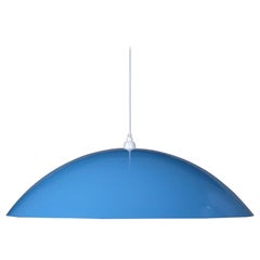 Customizable Huge Industrial Dome Pendant Lamp, Light Blue, Floor Model