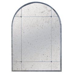 Customizable Industrial Style Window Pane Silver Distressed Iron look Mirror