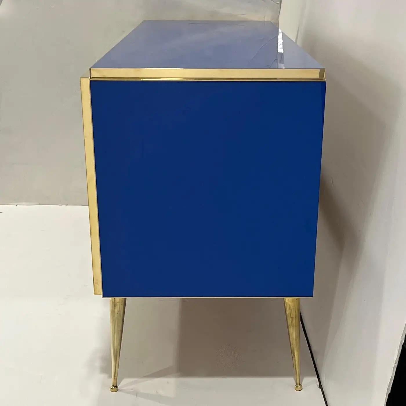 Decoración de playa en cristal marfil azul italiano personalizable Armario/tablero moderno Vaciado en venta