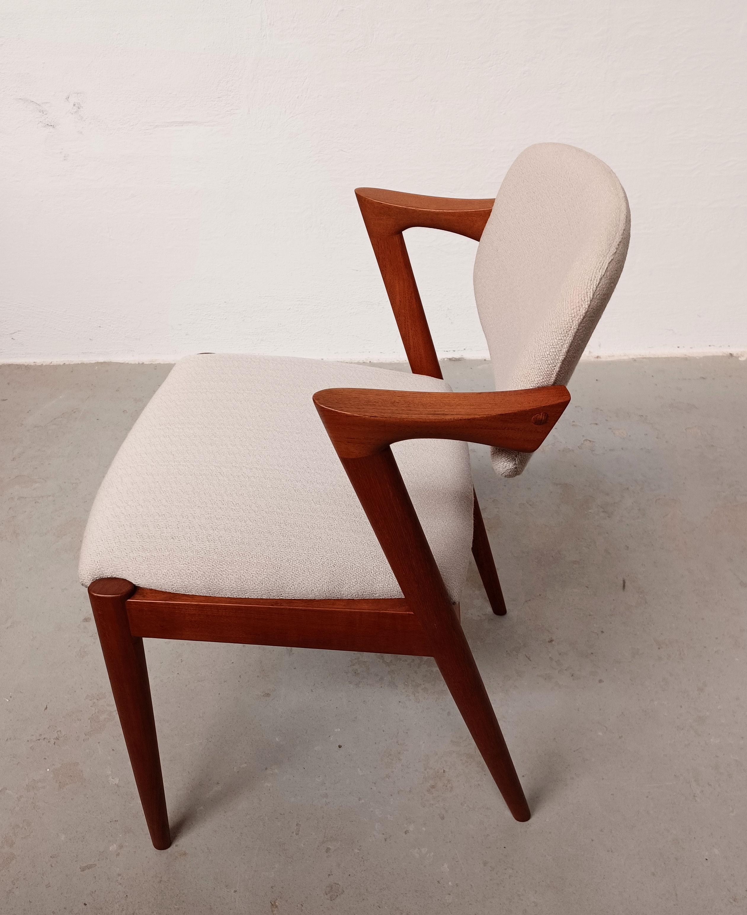 Scandinave moderne Chaises de salle à manger en teck Kai Kristiansen personnalisables en excellent état en vente