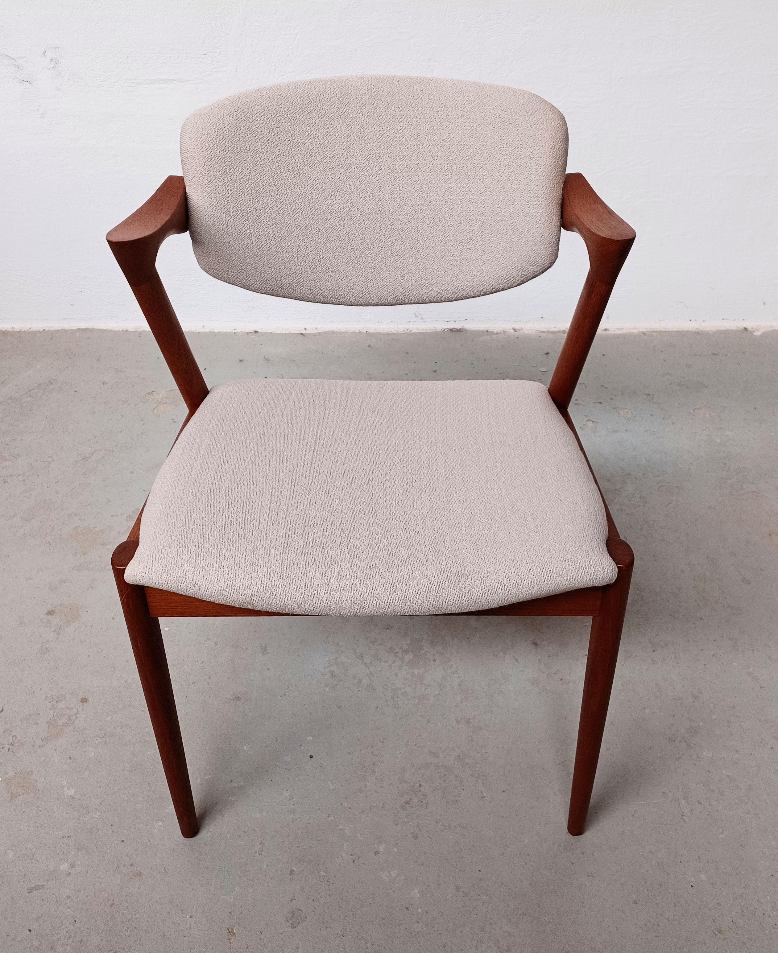 Chaises de salle à manger en teck Kai Kristiansen personnalisables en excellent état en vente 1