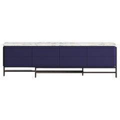 Enfilade laqué personnalisable avec plateau en marbre et base en bronze foncé
