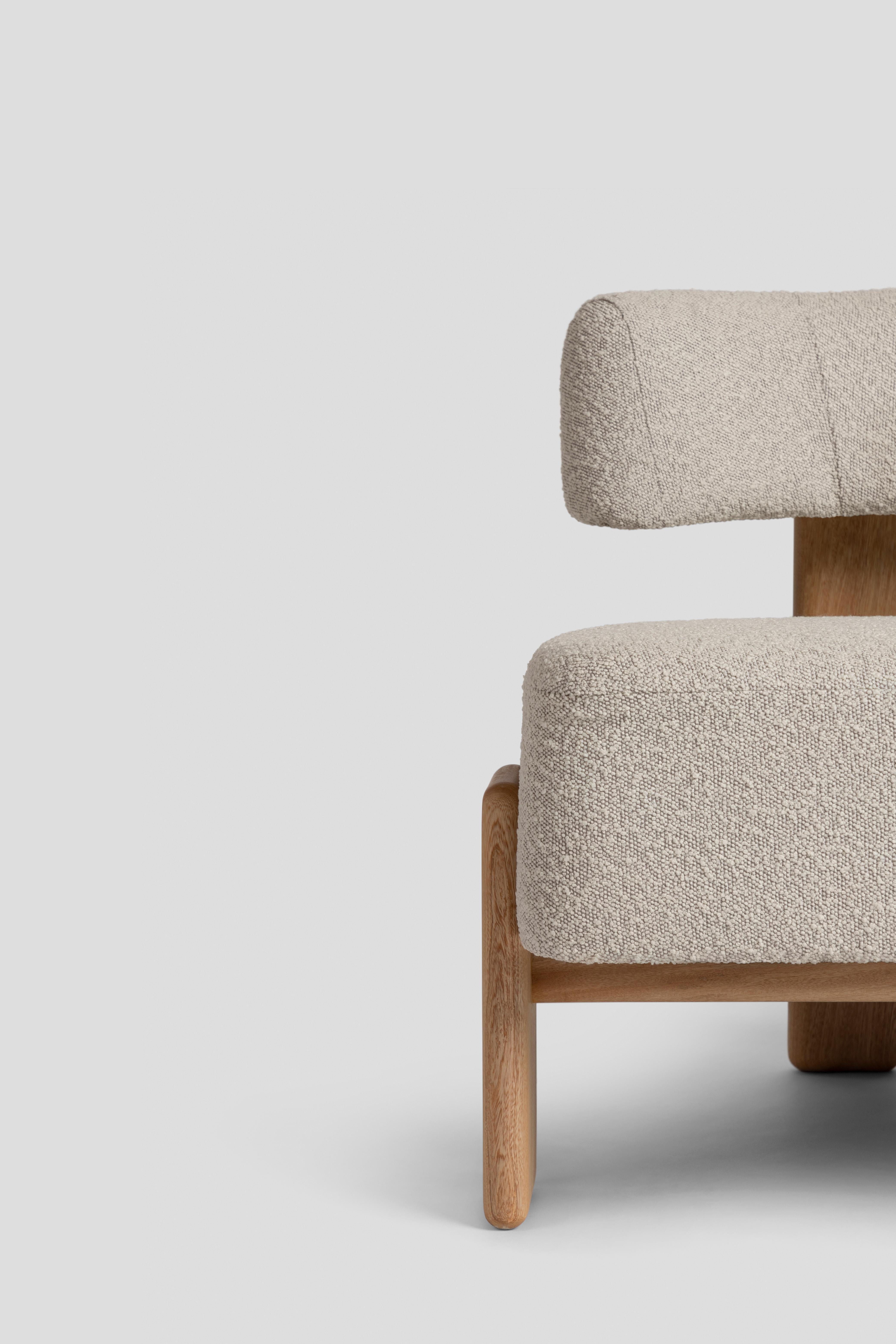 Vimini Salone personalizzabile  Sedia de la Paz, Legno massiccio e imbottitura Pepper Beige in vendita