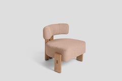 Customizable Lounge  Chair de la Paz, Solid wood and upholstery Pink