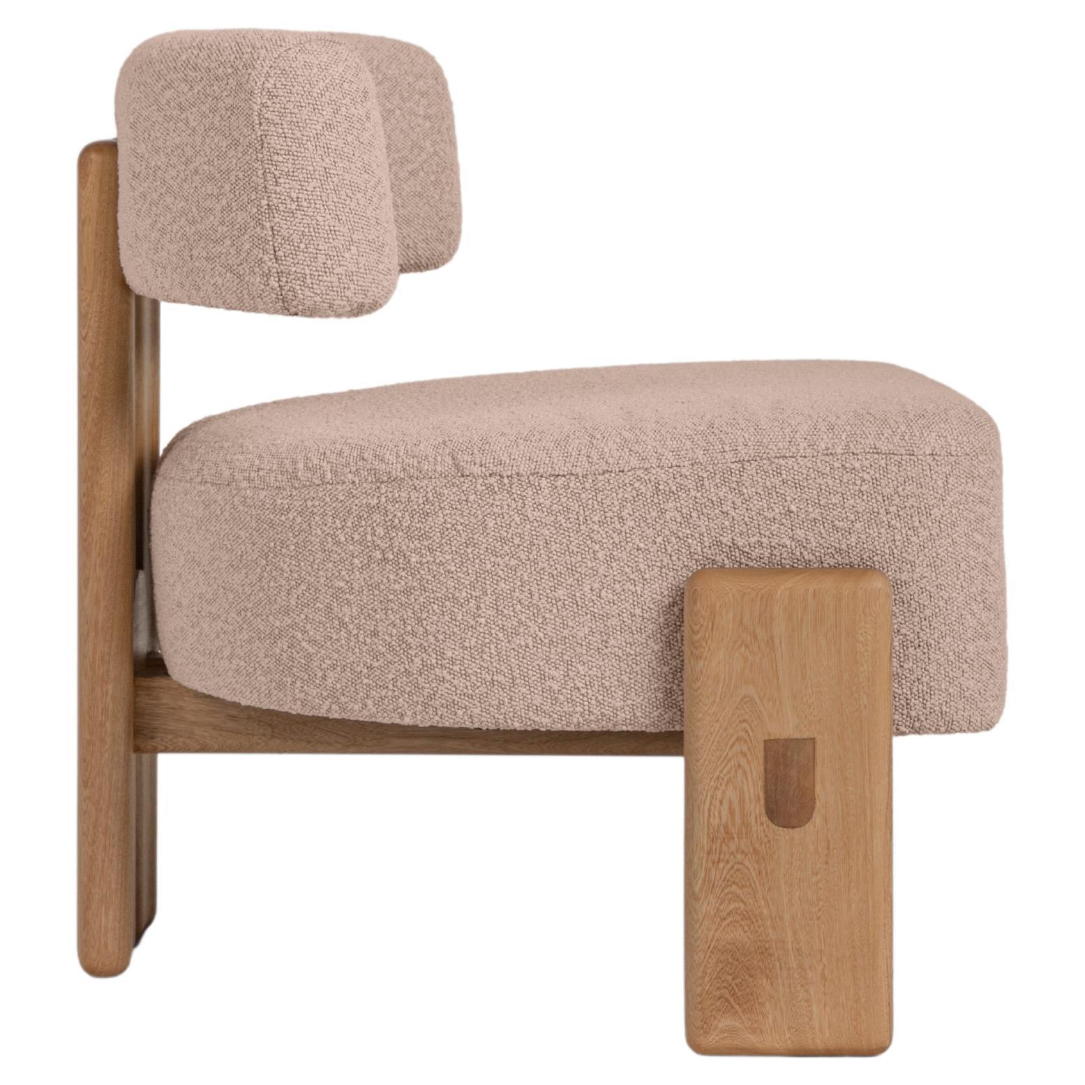 Salon personnalisable  Chaise de la Paz, bois massif et tapisserie rose