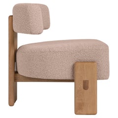 Salon personnalisable  Chaise de la Paz, bois massif et tapisserie rose