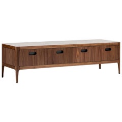 Low Console Table with Drawers in Walnut by Munson Furniture Sample