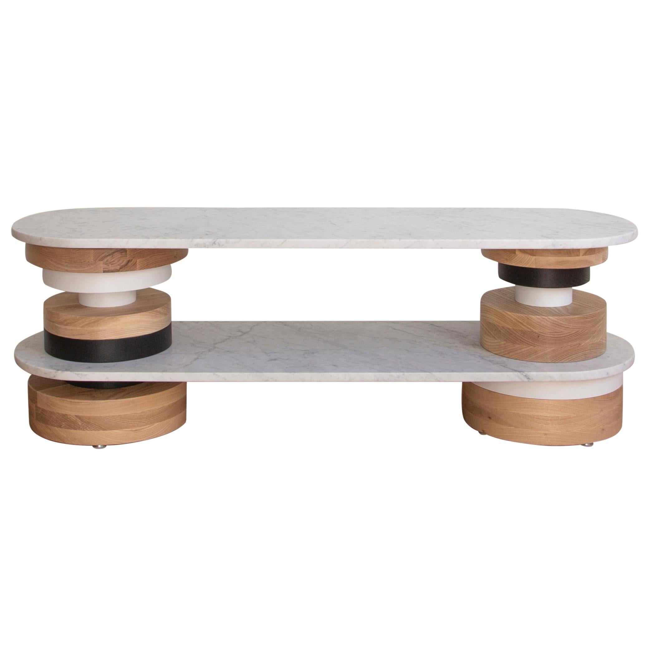 Customizable Low Sass Console Table from Souda, White Marble Top, Entryway Table For Sale 2