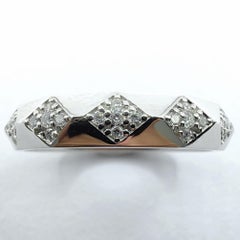 Bespoke Geometric Alternating Pavé Diamond Band Ring in 14K/18K Gold or Platinum