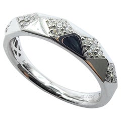 Bespoke Geometric Alternating Pavé Diamond Band Ring in 14K/18K Gold or Platinum