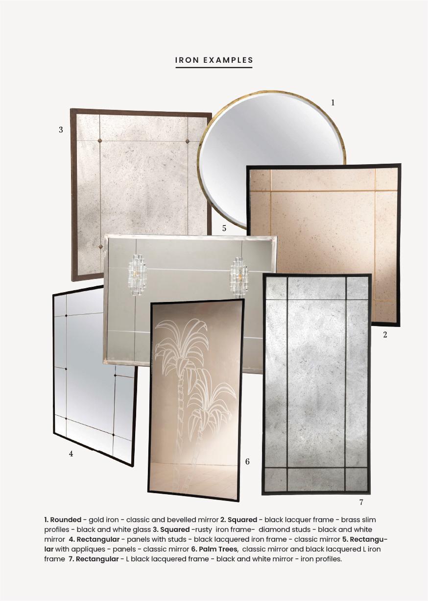 Customizable Made to Measure Brass Frame Mirror with Vertical Panels 130 x 170cm For Sale 12