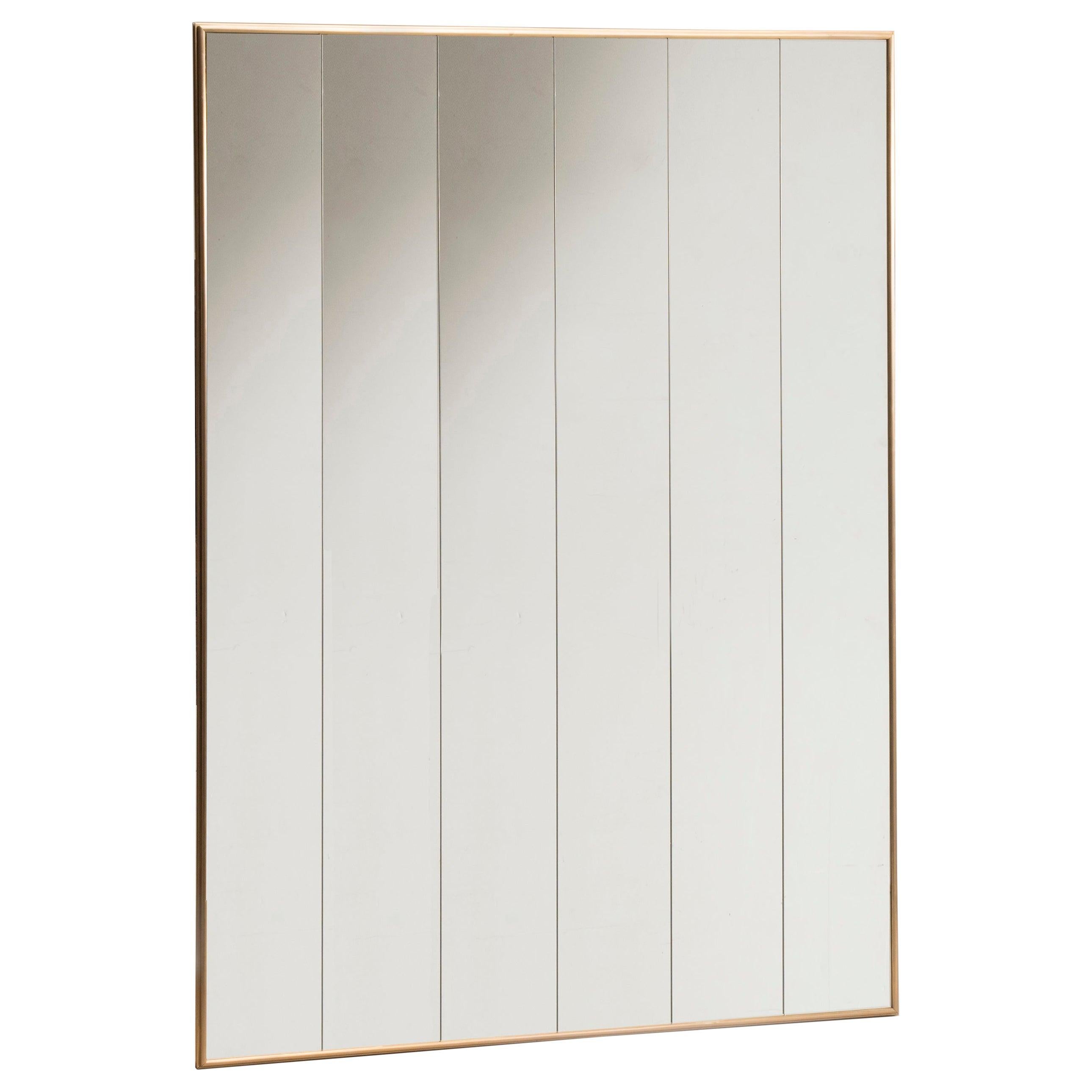 Customizable Made to Measure Brass Frame Mirror with Vertical Panels 130 x 170cm