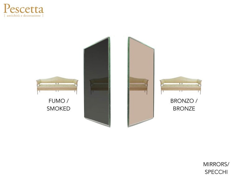 Customizable Made to Measure Brass Frame Vertical Glass Panels Mirror