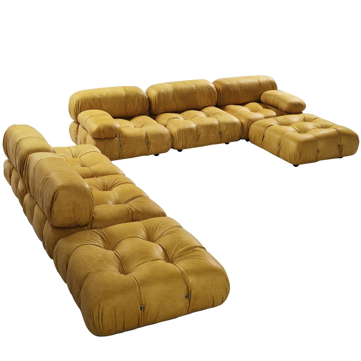 Customizable Mario Bellini 'Camaleonda' Modular Sofa in Cognac Leather