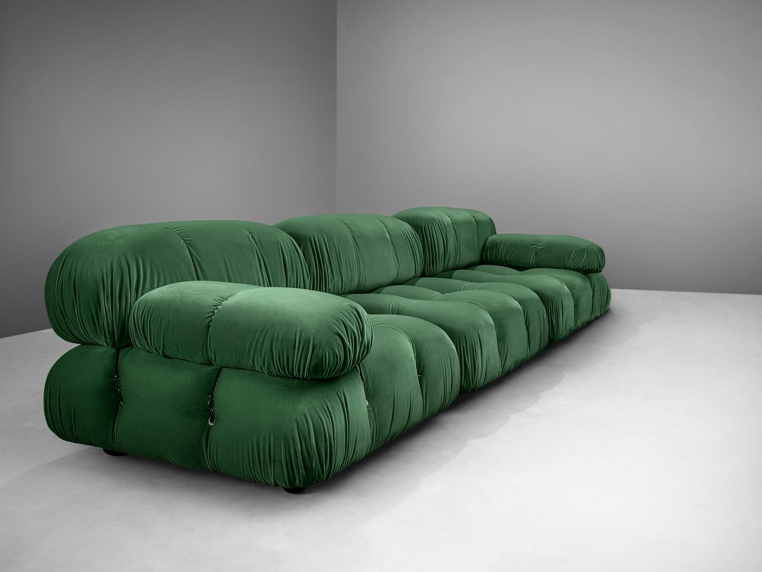 green velvet modular sofa