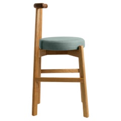 Sgabello da banco moderno Colima personalizzabile, solido  legno e tappezzeria color menta.