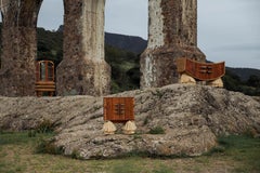 Contemporary Mexican Credenza Ramón in Solid Wood, Metal and Natural Fibers