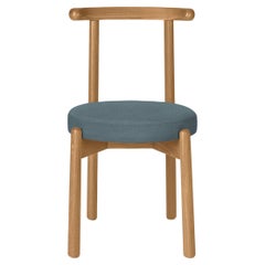 Customizable Modern Dining Chair Colima, Solid wood and upholstery Navy.