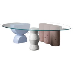 Customizable Modern Glass Coffee Table Rosedal Cantera, Irregular Top