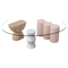 Customizable Modern Glass Coffee Table Rosedal Cantera, Irregular Top