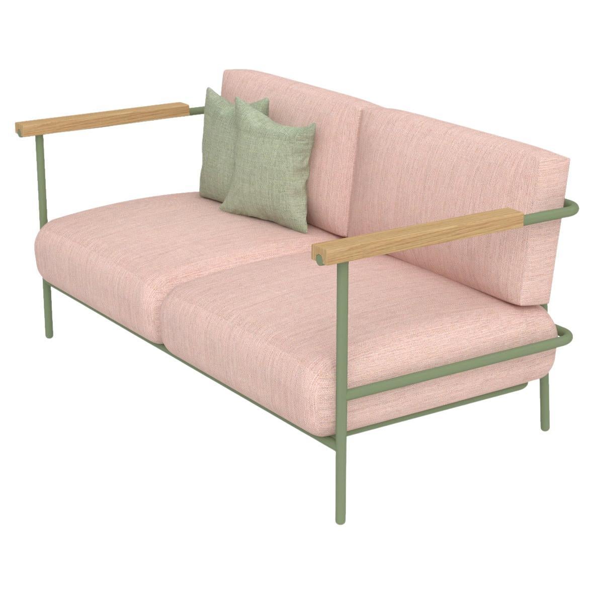 Anpassbarer moderner Sessel Avenida México, Massivholz, Metall und Polsterung. im Angebot