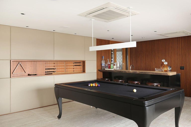 Customizable Modern Pool Table in White Lacquer For Sale at 1stDibs white pool table for sale
