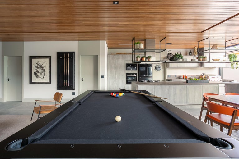 Customizable Modern Pool Table in White Lacquer For Sale at 1stDibs white pool table for sale