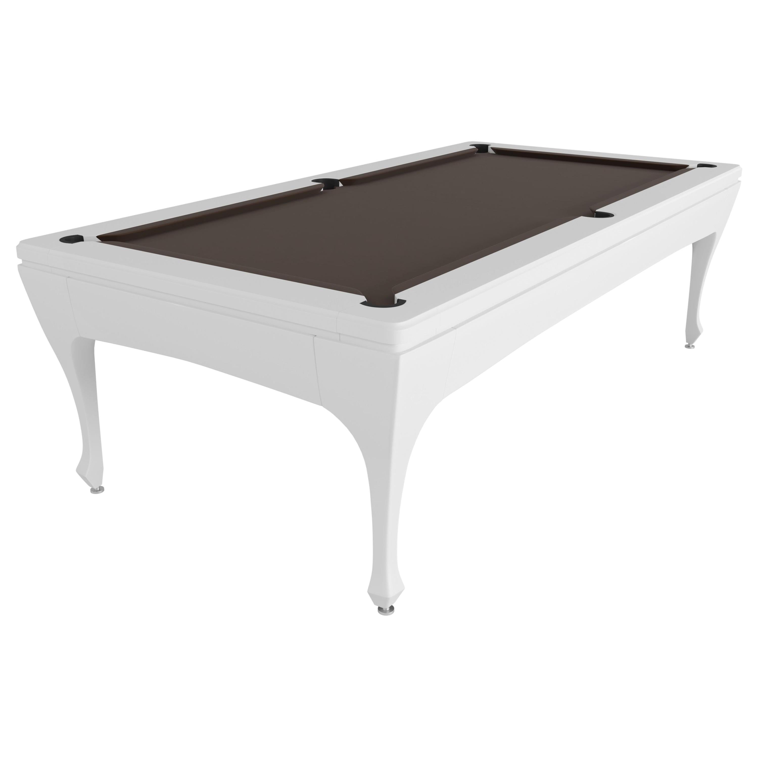 Customizable Modern Pool Table in White Lacquer For Sale