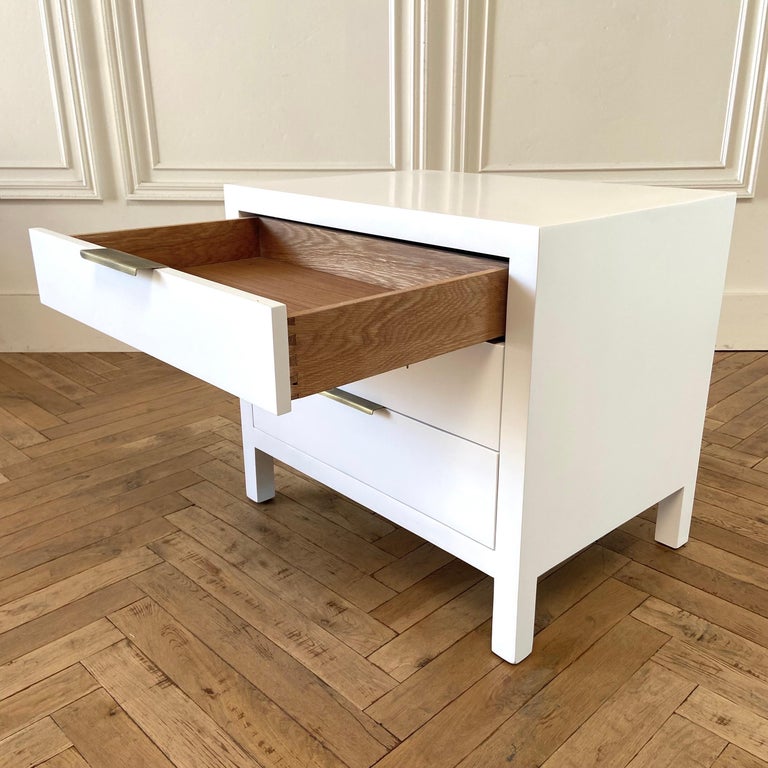 Customizable Modern White 3 Drawer Night Stands For Sale at 1stDibs