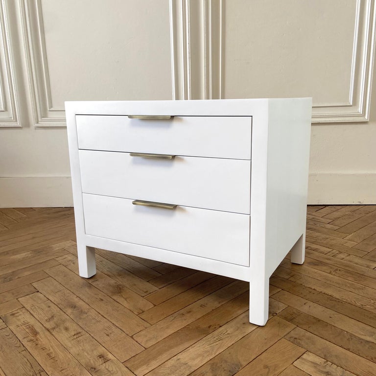 Customizable Modern White 3 Drawer Night Stands For Sale at 1stDibs