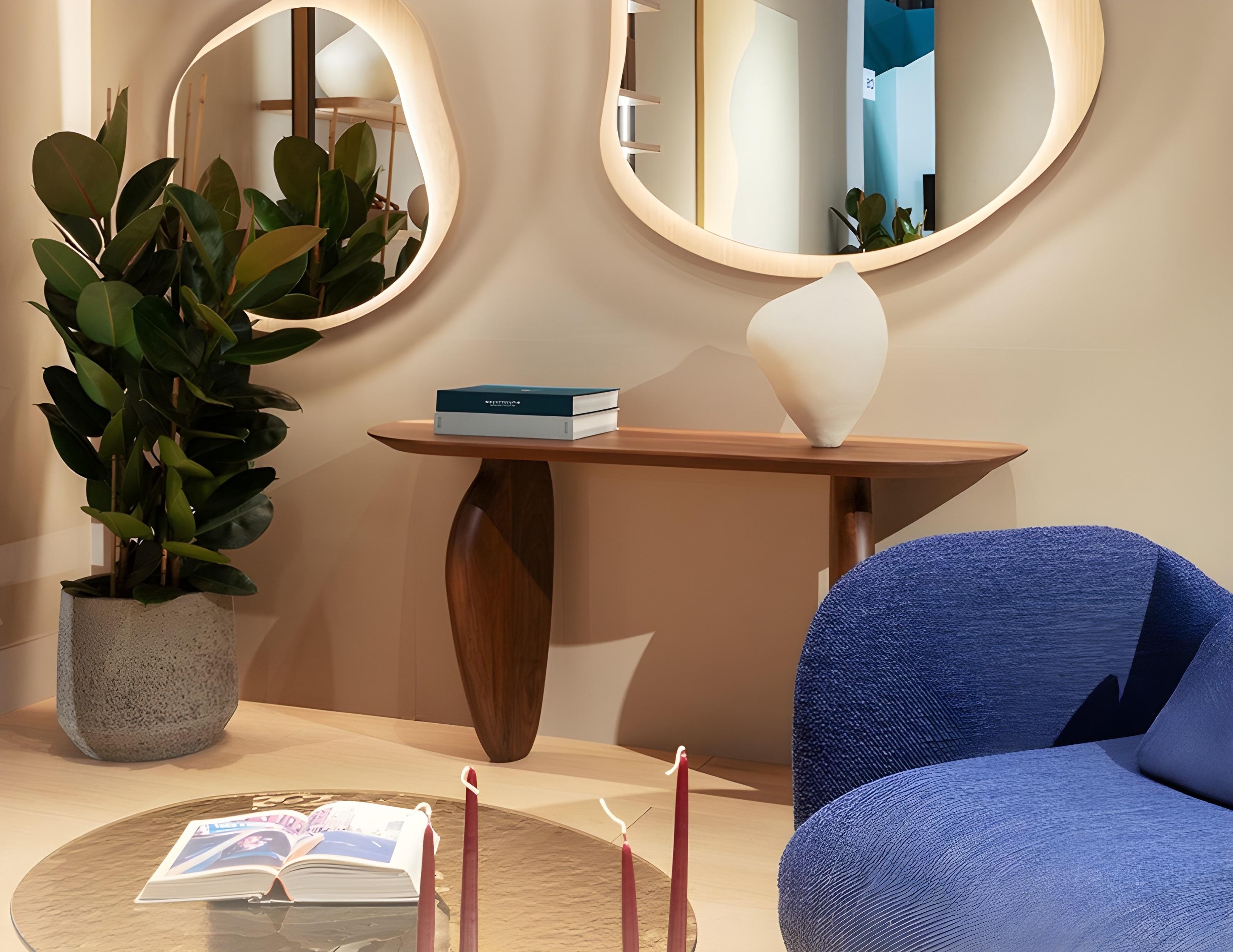 Customizable Monolithic Sculptural Console In Bordeaux Lacquer For Sale 1