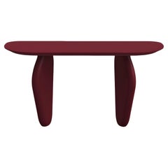 Customizable Monolithic Sculptural Console In Bordeaux Lacquer