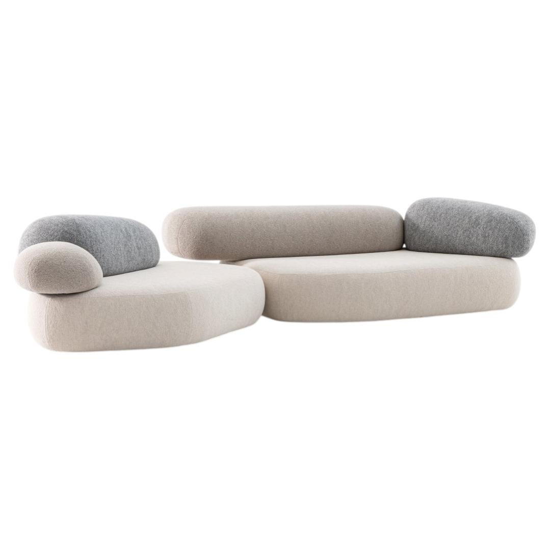 Customizable Moroso Pebble Rubble Sofa System by Front For Sale